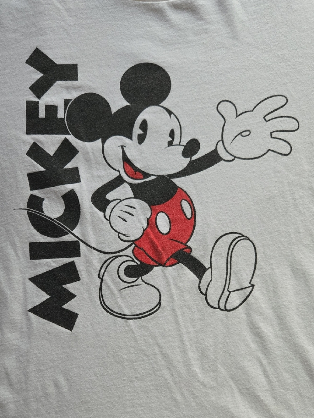 Disney White Mickey Mouse Graphic T-Shirt with Red Accent - Picture 8 of 8